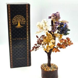 YATSKIA 7 Chakra Tree of Life Crystals and Healing Stones Gold Wire Mother's Day